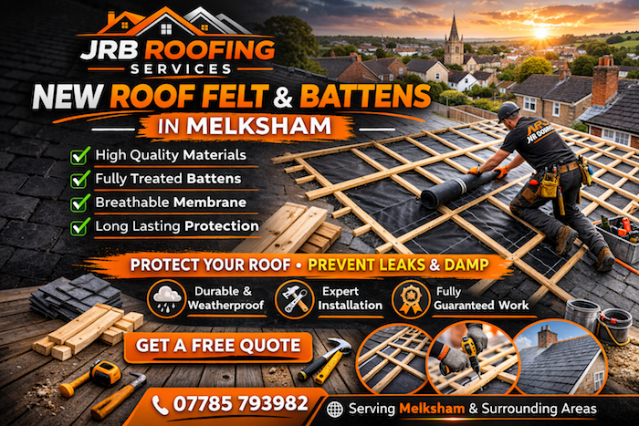 New Roof Felt and Battens in Melksham